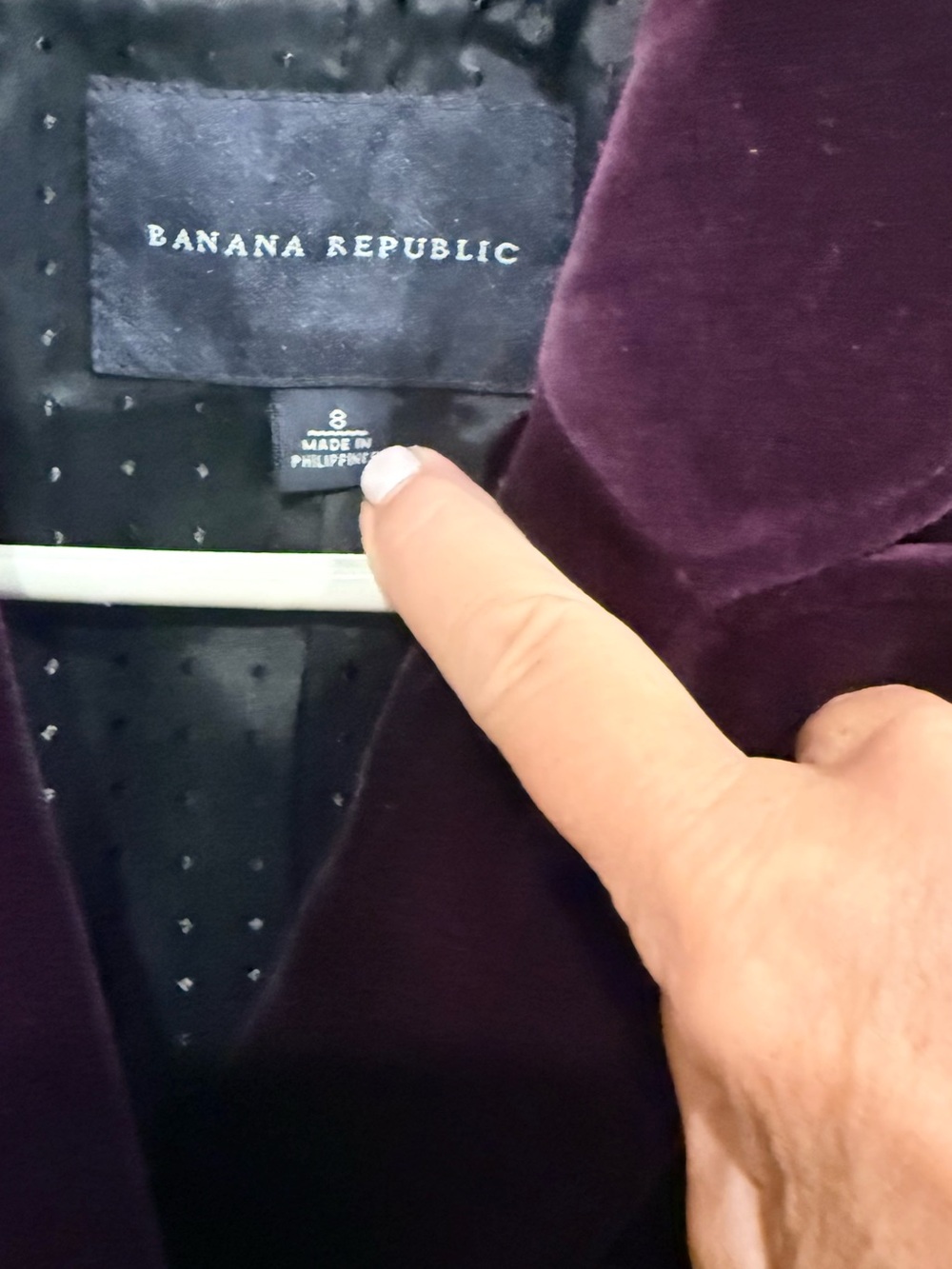Banana Republic Plum Velvet Blazer with Gold Buttons - Picture 4 of 4